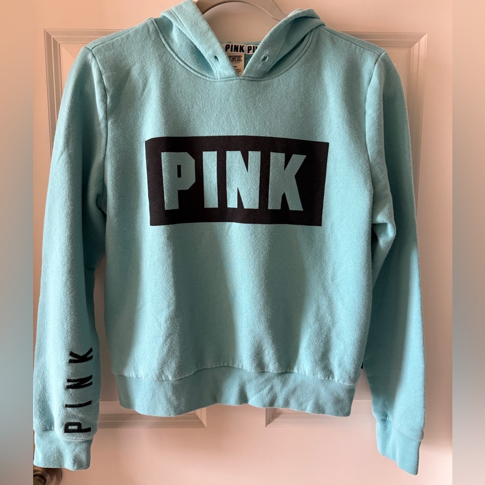 PINK Victoria's Secret Blue Hoodie Sweatshirt Medium